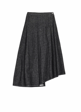 Durable Comfort Casual Appeal 10OZ UNEVEN YARN DENIM CURVED WAIST SKIRT