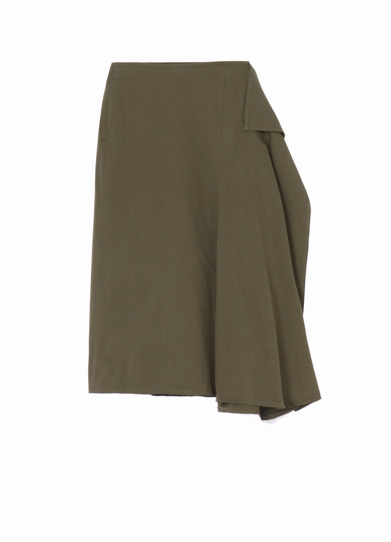 30/-COTTON TWILL DRAPE DETAIL SKIRT PANTS Sleek Fit High Density Weave