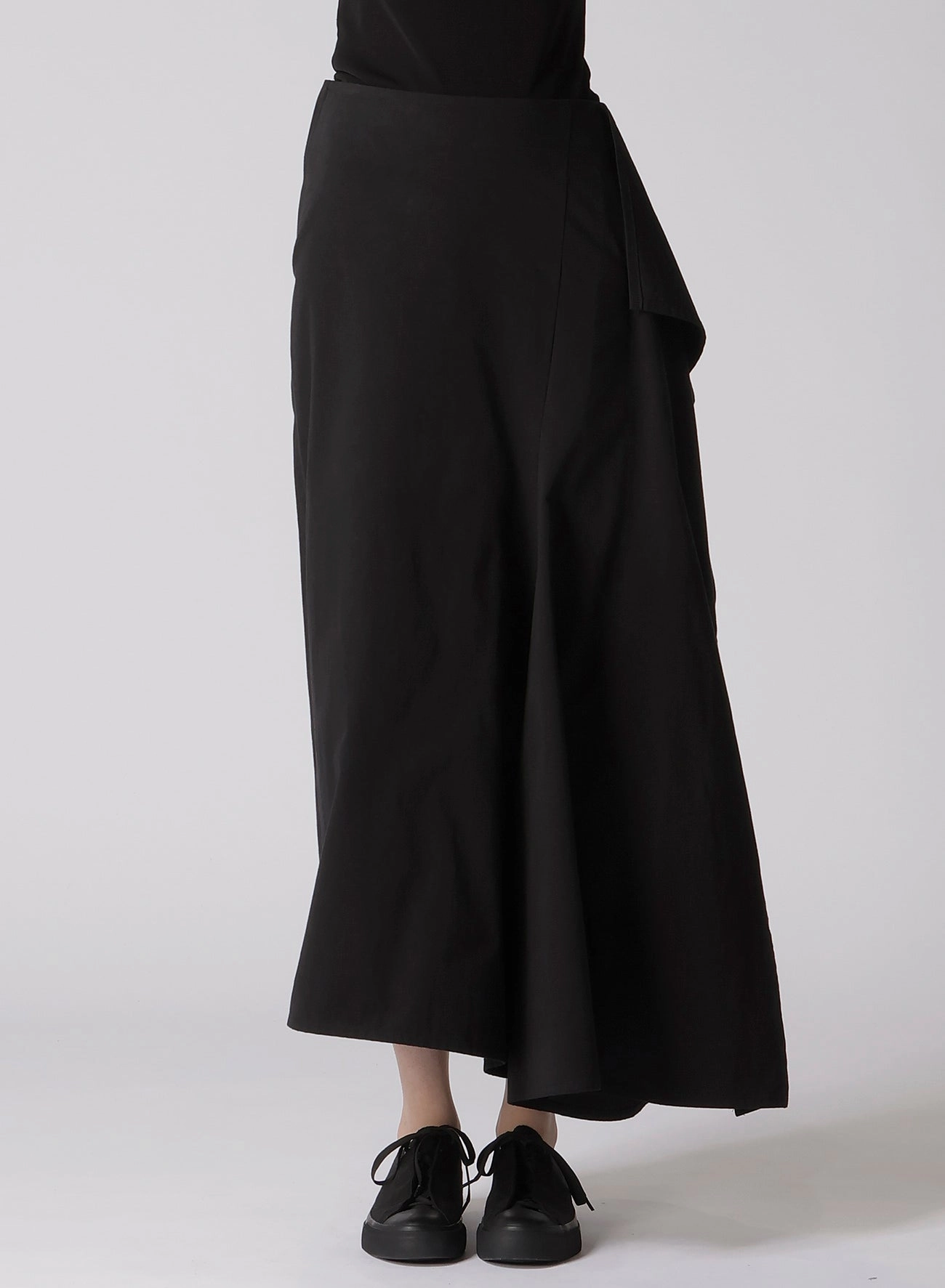 30/-COTTON TWILL DRAPE DETAIL SKIRT PANTS Water Resistant Softened Hem