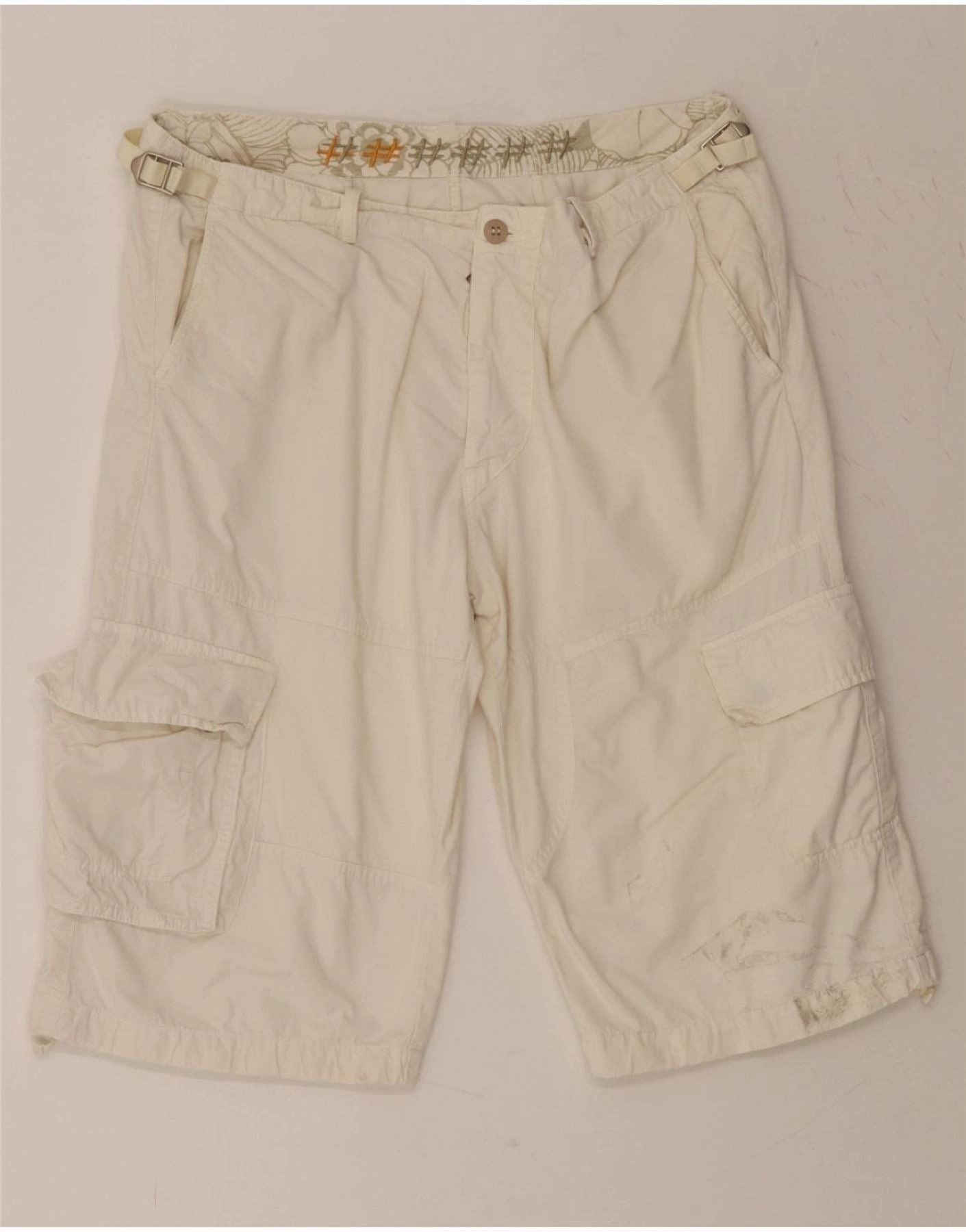 40WEFT Mens Cargo Shorts W34 Large Beige Breeze Ready Father's Day gift