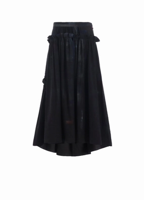 6OZ DENIM FRILL GATHERED SKIRT Sleek and Soft Easy Comfort