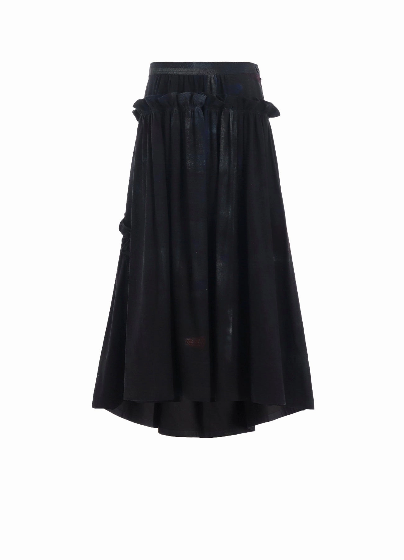 6OZ DENIM FRILL GATHERED SKIRT Sleek and Soft Easy Comfort