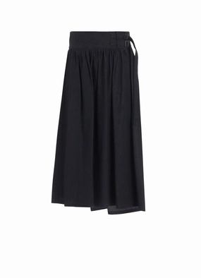 Stylish Cut Wrinklefree 6OZ DENIM GARMENTFINISH ASYMMTRIC GATHER SKIRT