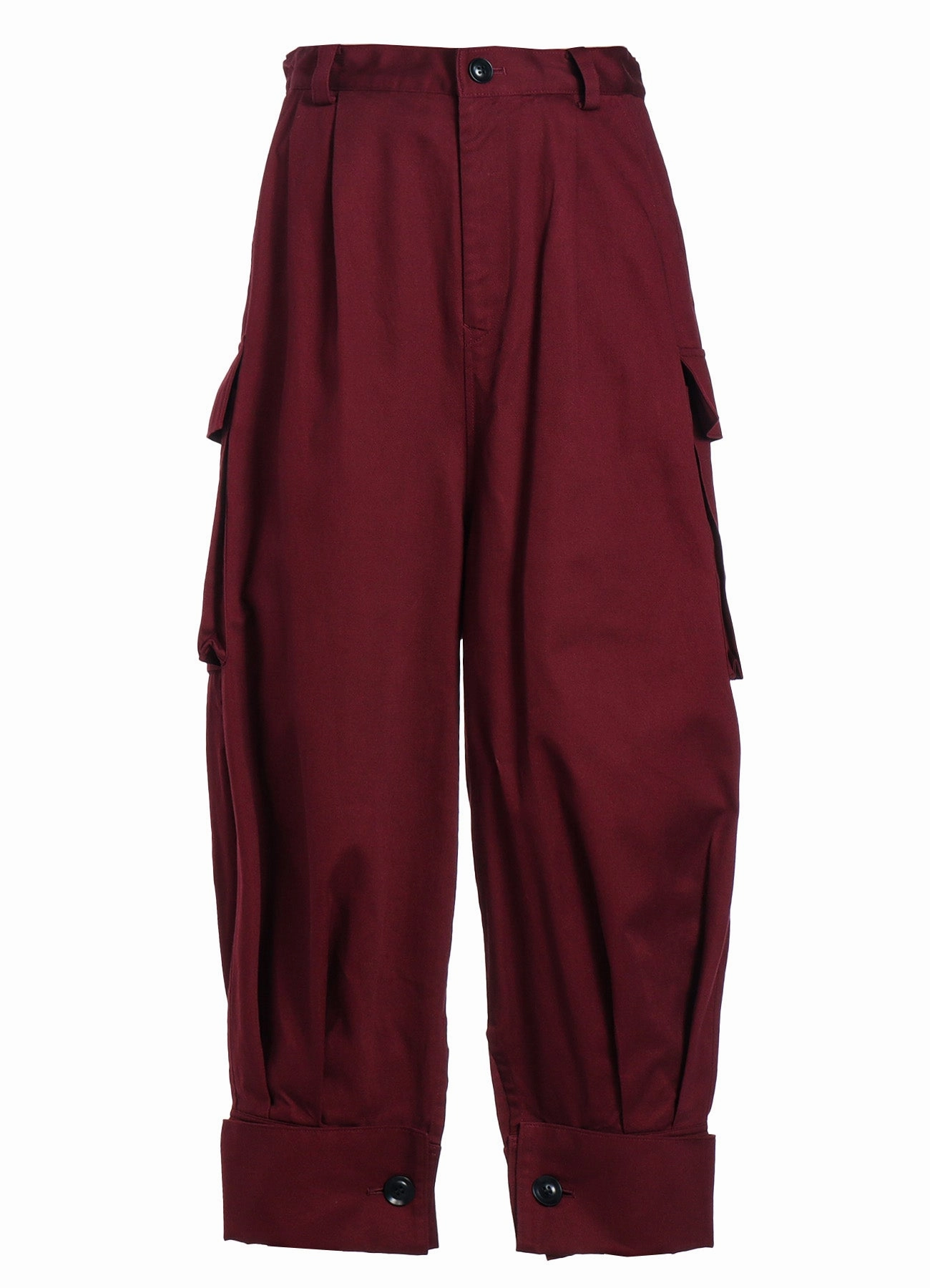 [Y's BORN PRODUCT] COTTON TWILL CUFFED HEM CARGO PANTS Breathable mesh lining