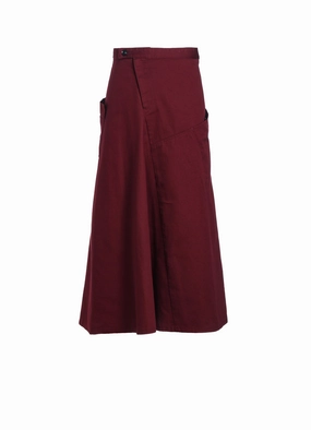 [Y's BORN PRODUCT] COTTON TWILL FLARE SKIRT WITH GUSSET Light Flex