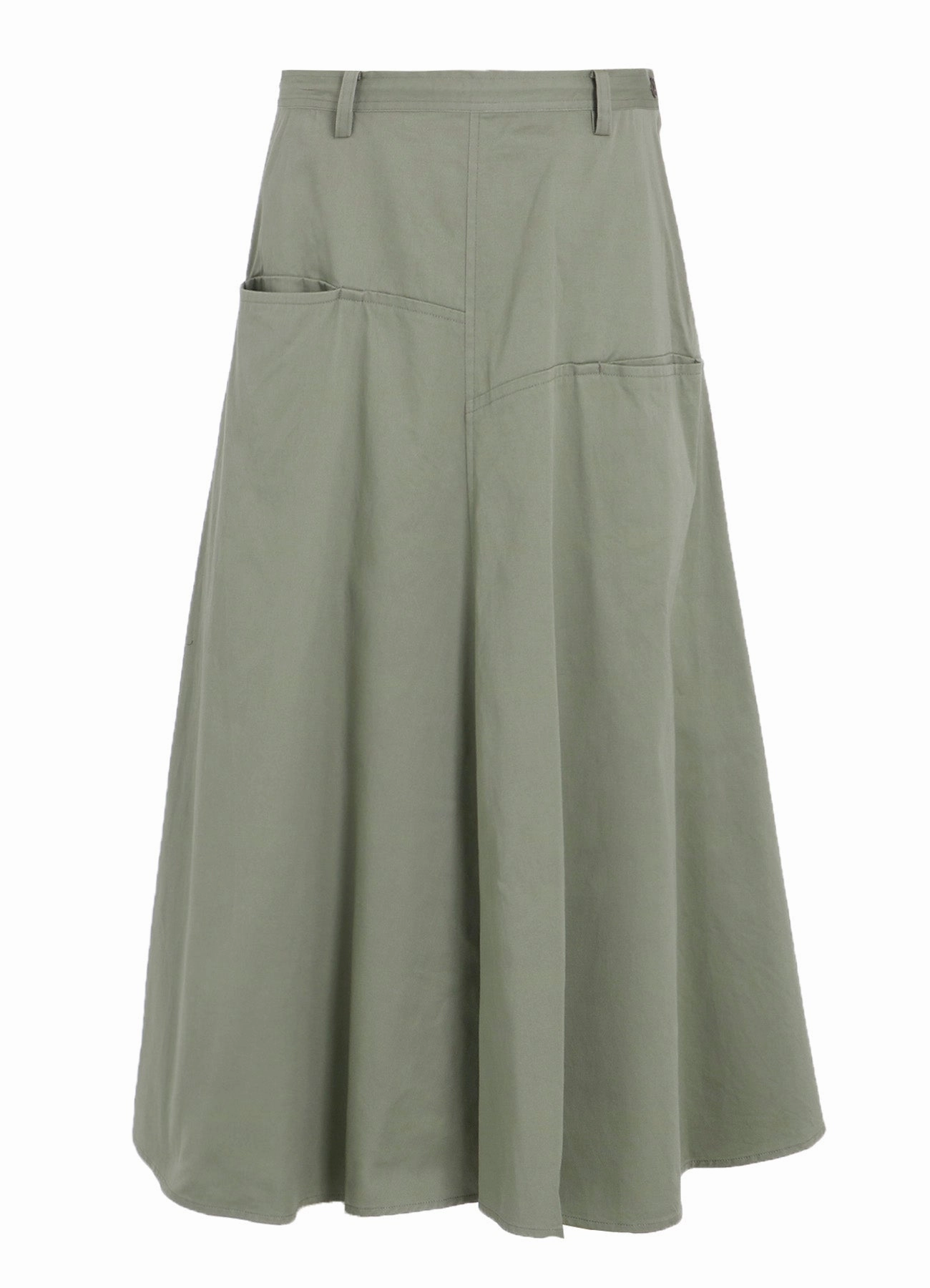 Compact Fit [Y's BORN PRODUCT] COTTON TWILL FRONT PANEL POCKET SKIRT
