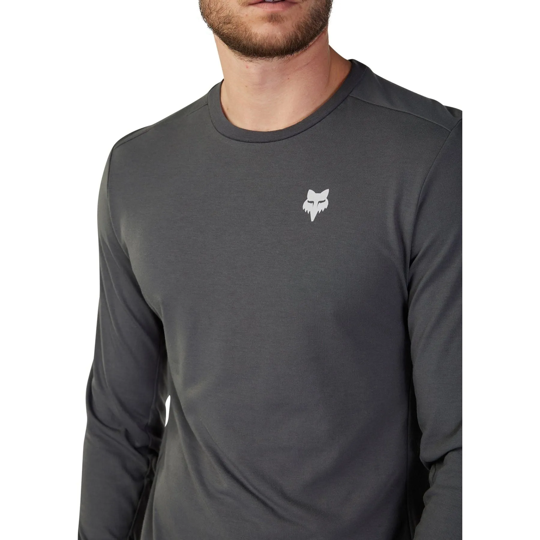Breathable Style futuristic Fox Ranger Tred DriRelease Long Sleeve Mens Cycling Jersey - Grey