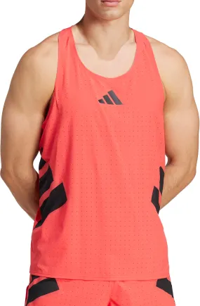 Good ventilation adidas Adizero Road To Records Mens Running Vest - Red