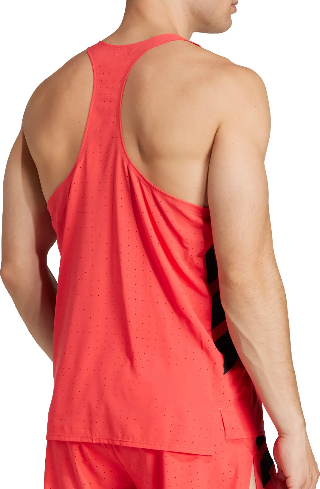 adidas Adizero Road To Records Mens Running Vest - Red Easy Care Material