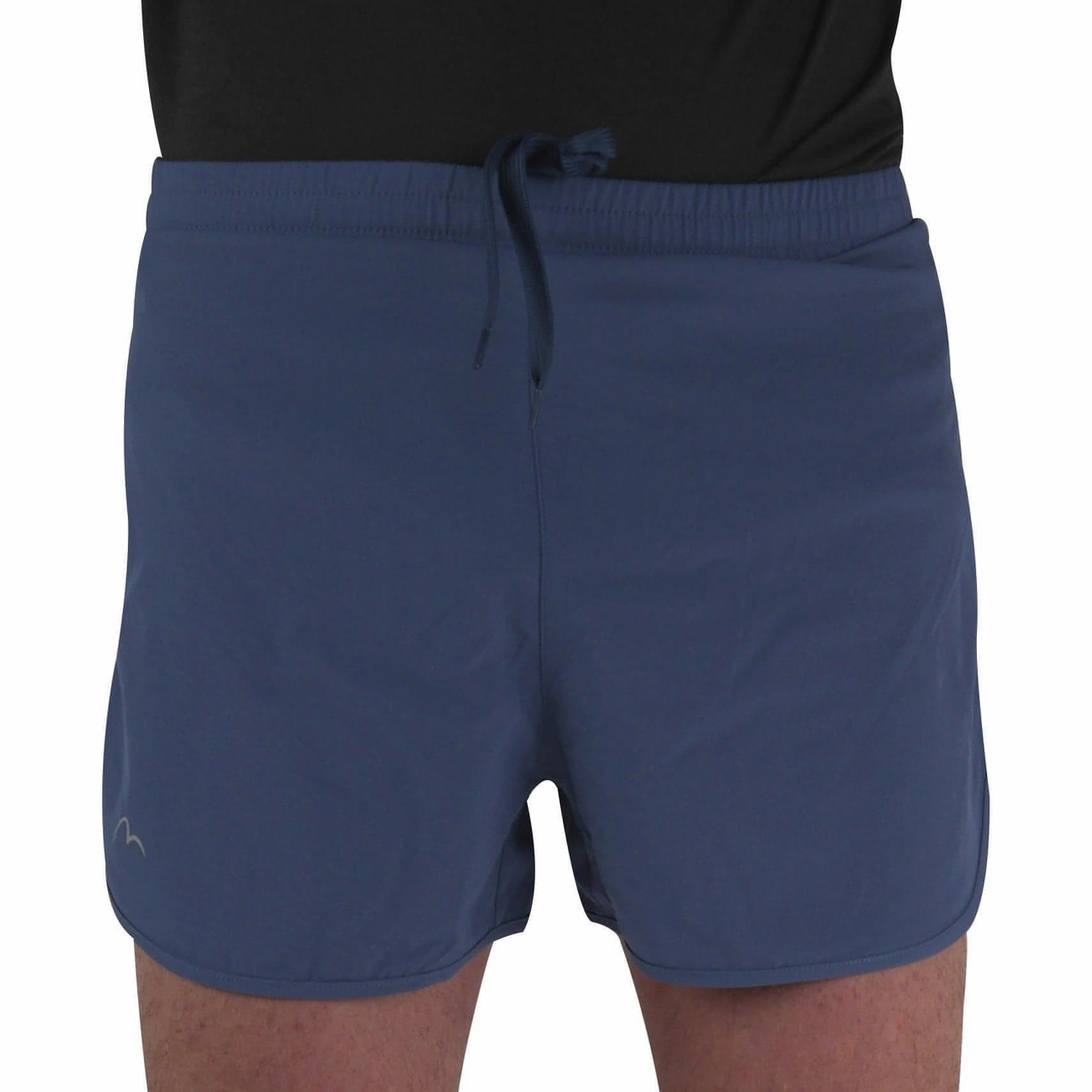 Hygienic Antimicrobial Layer More Mile Racer Split Mens Running Shorts - Blue