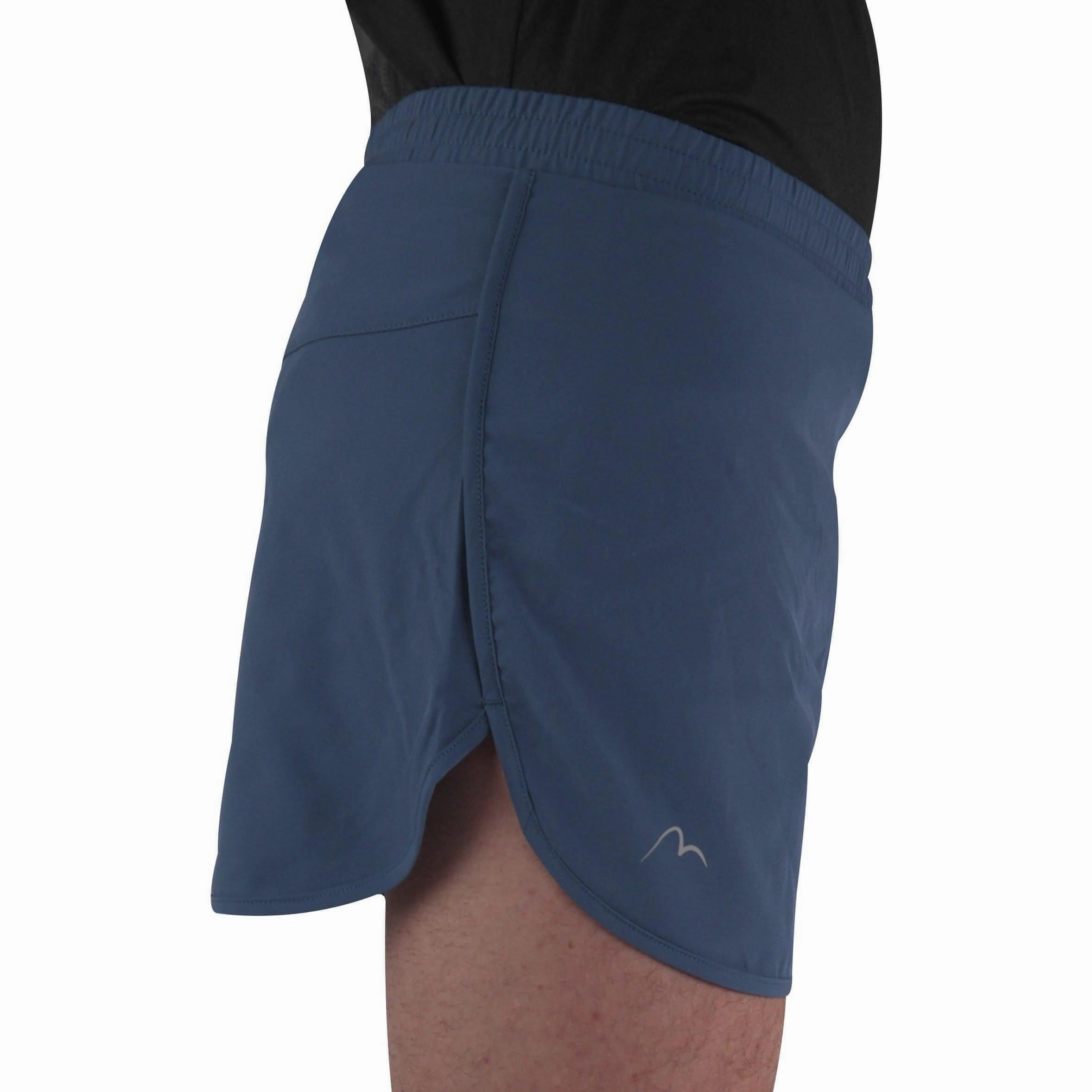 More Mile Racer Split Mens Running Shorts - Blue Machine-washable Active Flex Fit