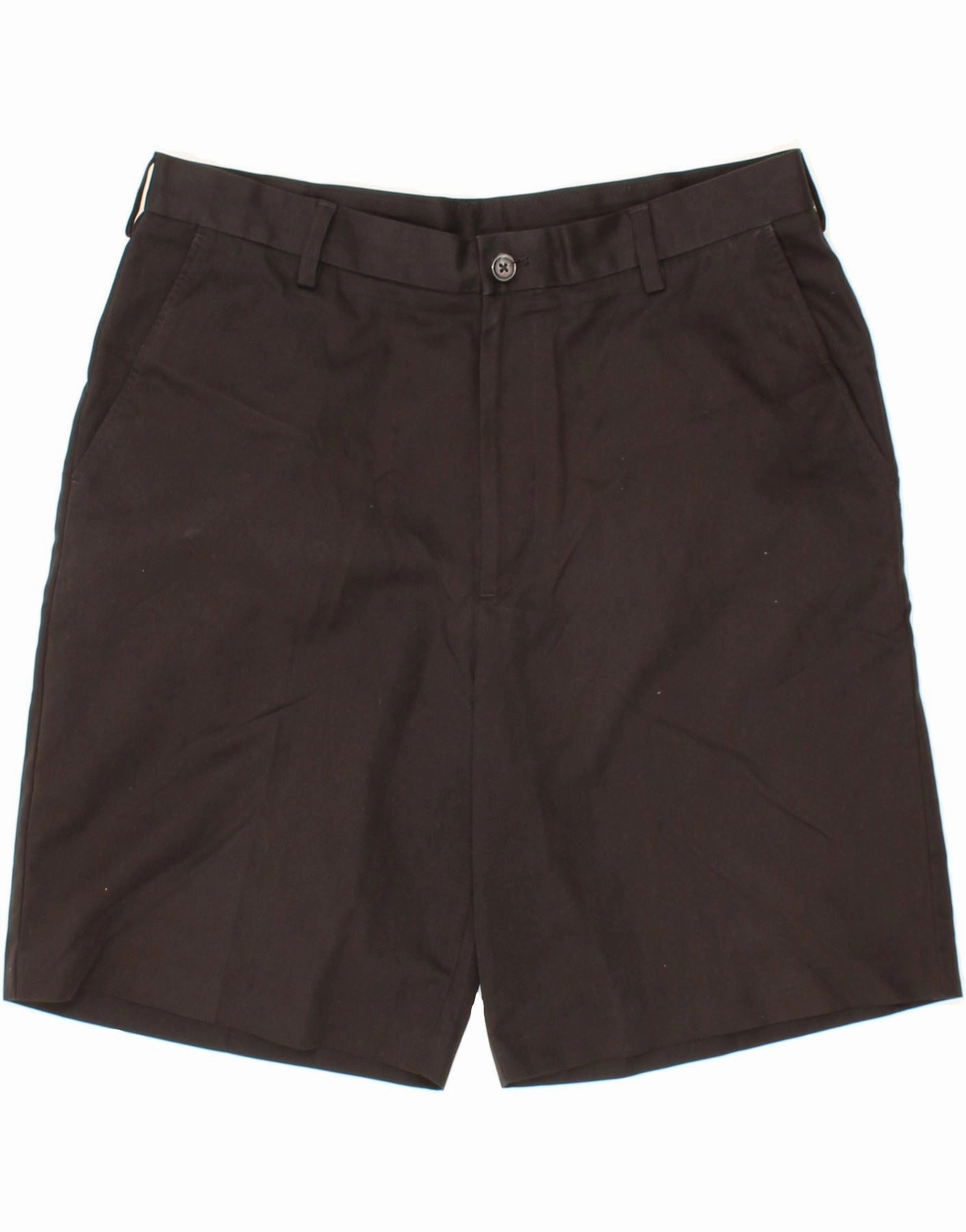 Flexible Gusset Design Stretchable Waist IZOD Mens Chino Shorts W36 Large Black Cotton