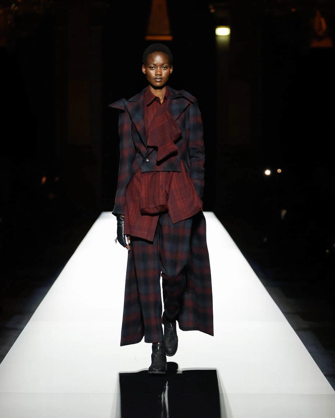 GREY OMBRE PLAID BASIC PANTS B Seamless Design