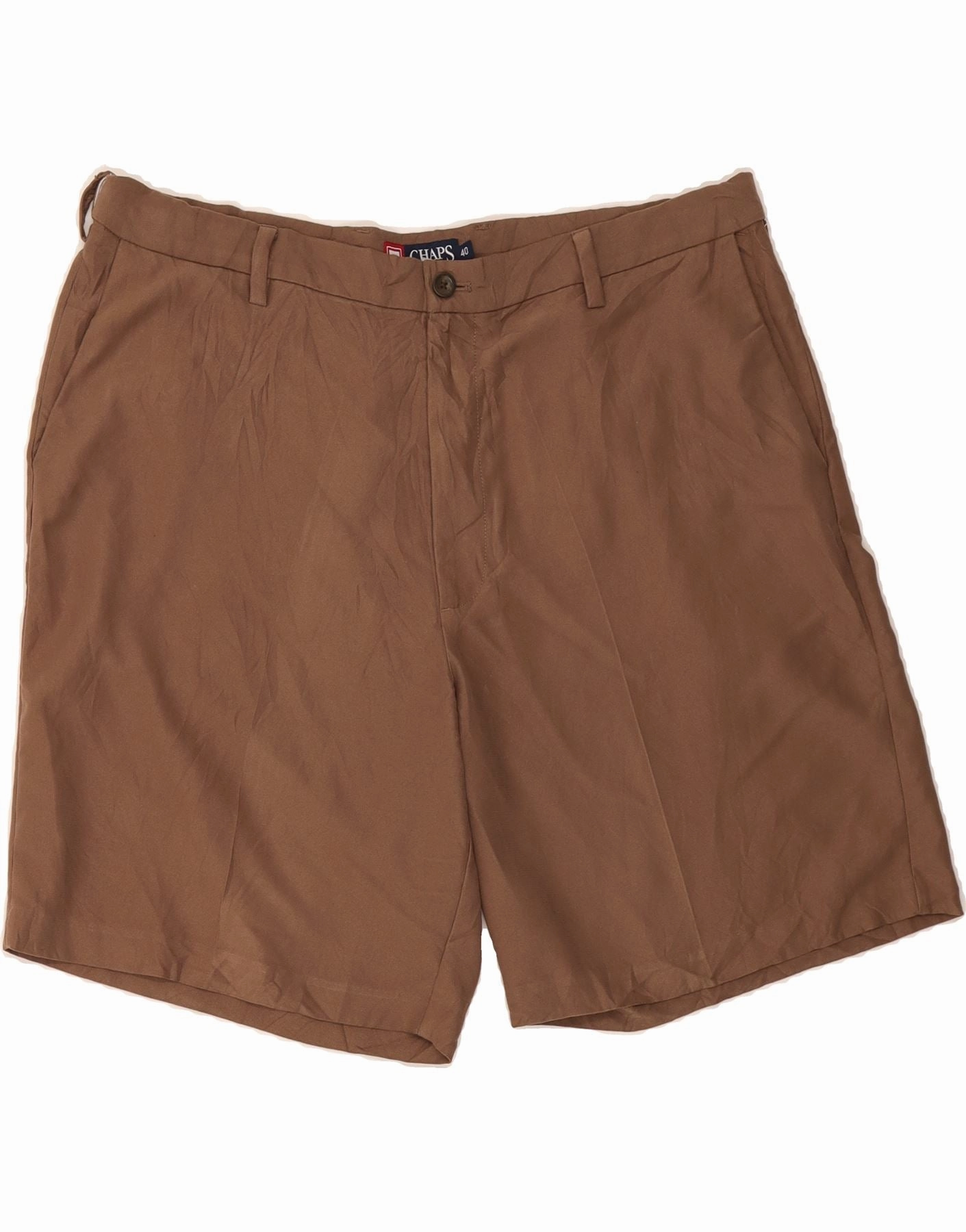 CHAPS Mens Chino Shorts W40 XL Brown Polyester Everyday Feel activewear option