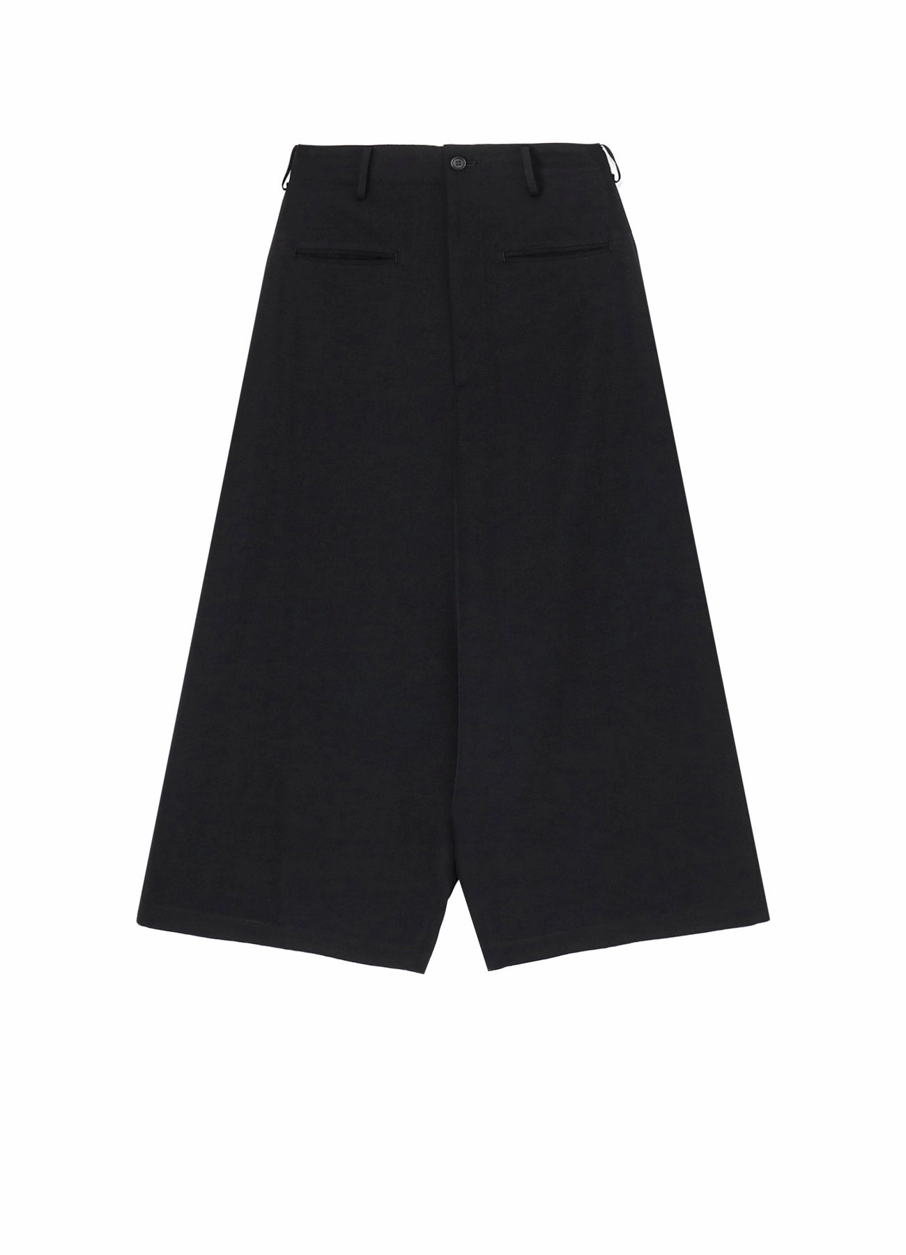 GABARDINE R-BACKSIDE FLARE WIDE PANTS slim cut No Fuss