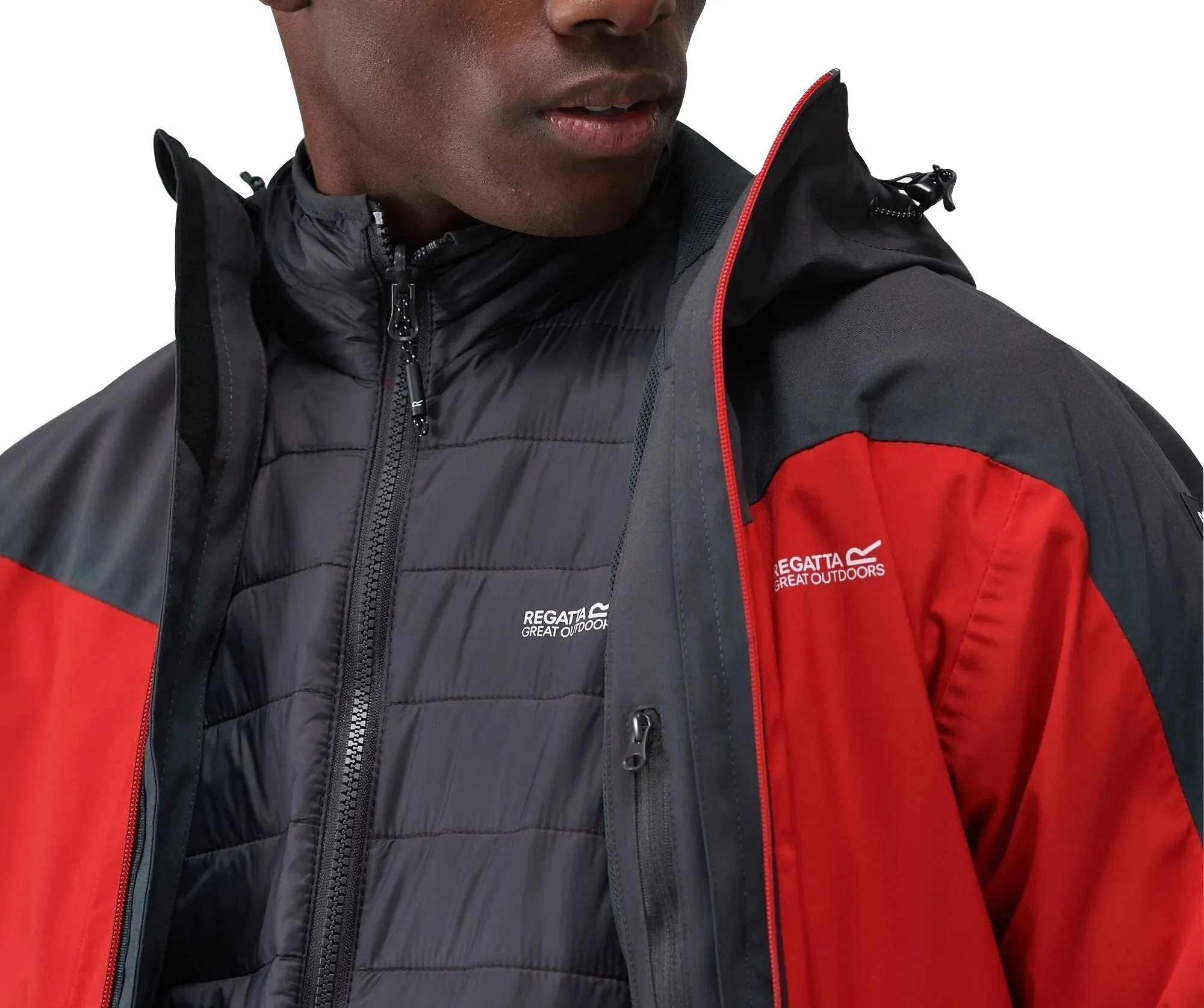 Regatta Wentwood VIII 3-In-1 Mens Waterproof Jacket - Red mountain vacation