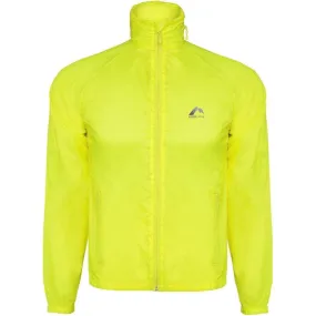Bold Look Overcome More Mile Neon Hooded Windbreaker Mens Running Jacket - Yellow