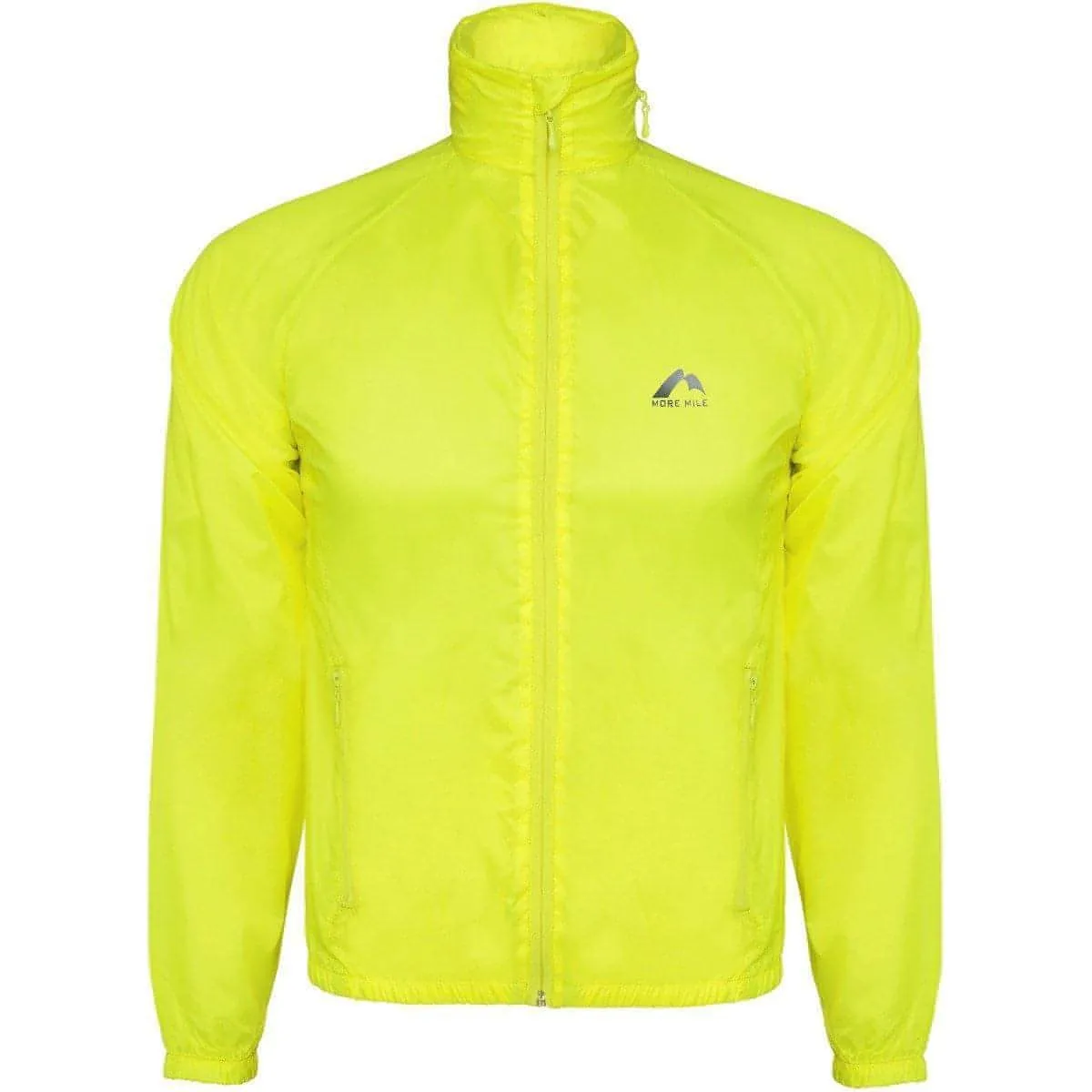 Bold Look Overcome More Mile Neon Hooded Windbreaker Mens Running Jacket - Yellow
