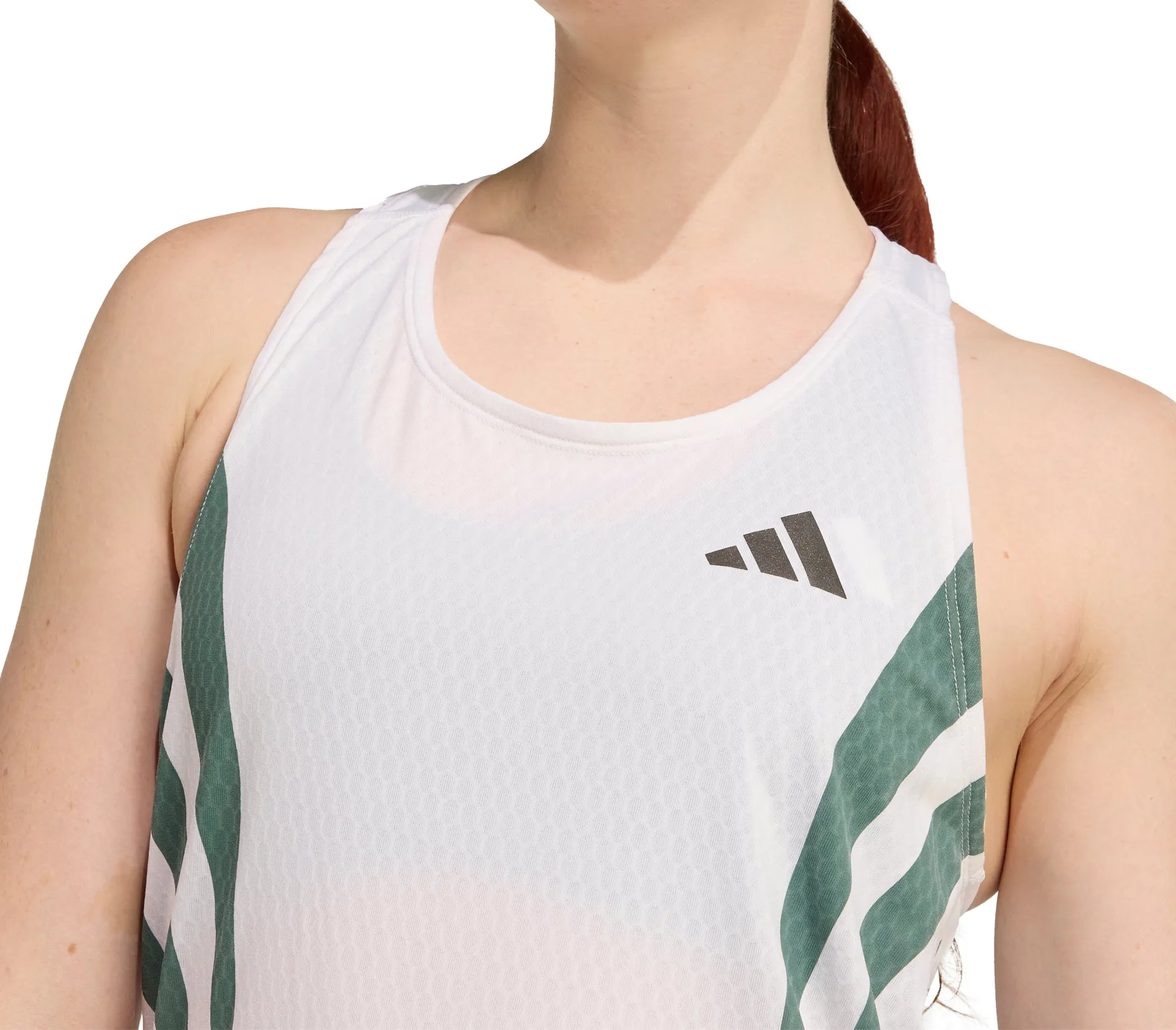 Minimalist Stitching adidas Adizero Archive Womens Running Vest Tank Top - White