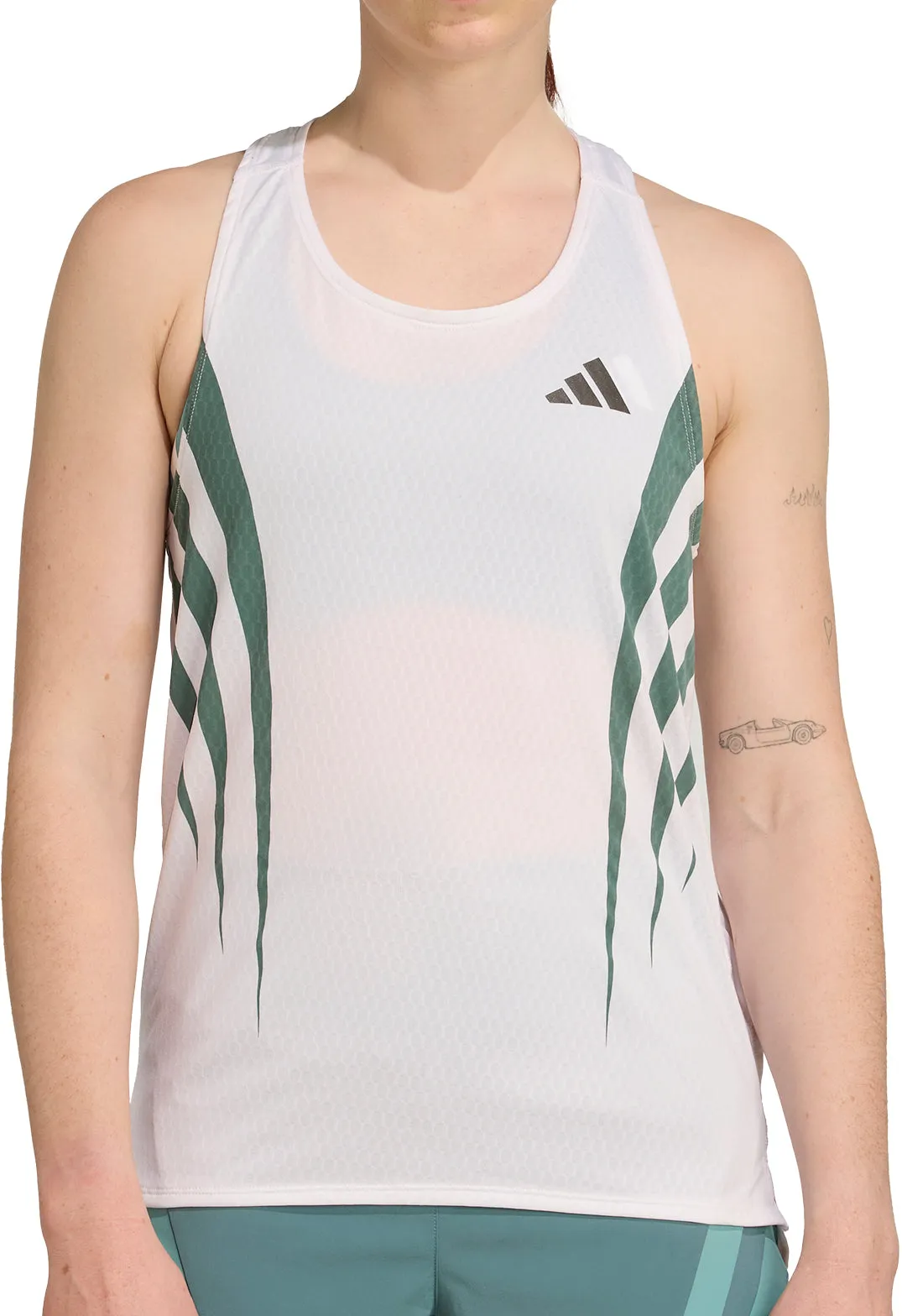 Travel Comfort adidas Adizero Archive Womens Running Vest Tank Top - White