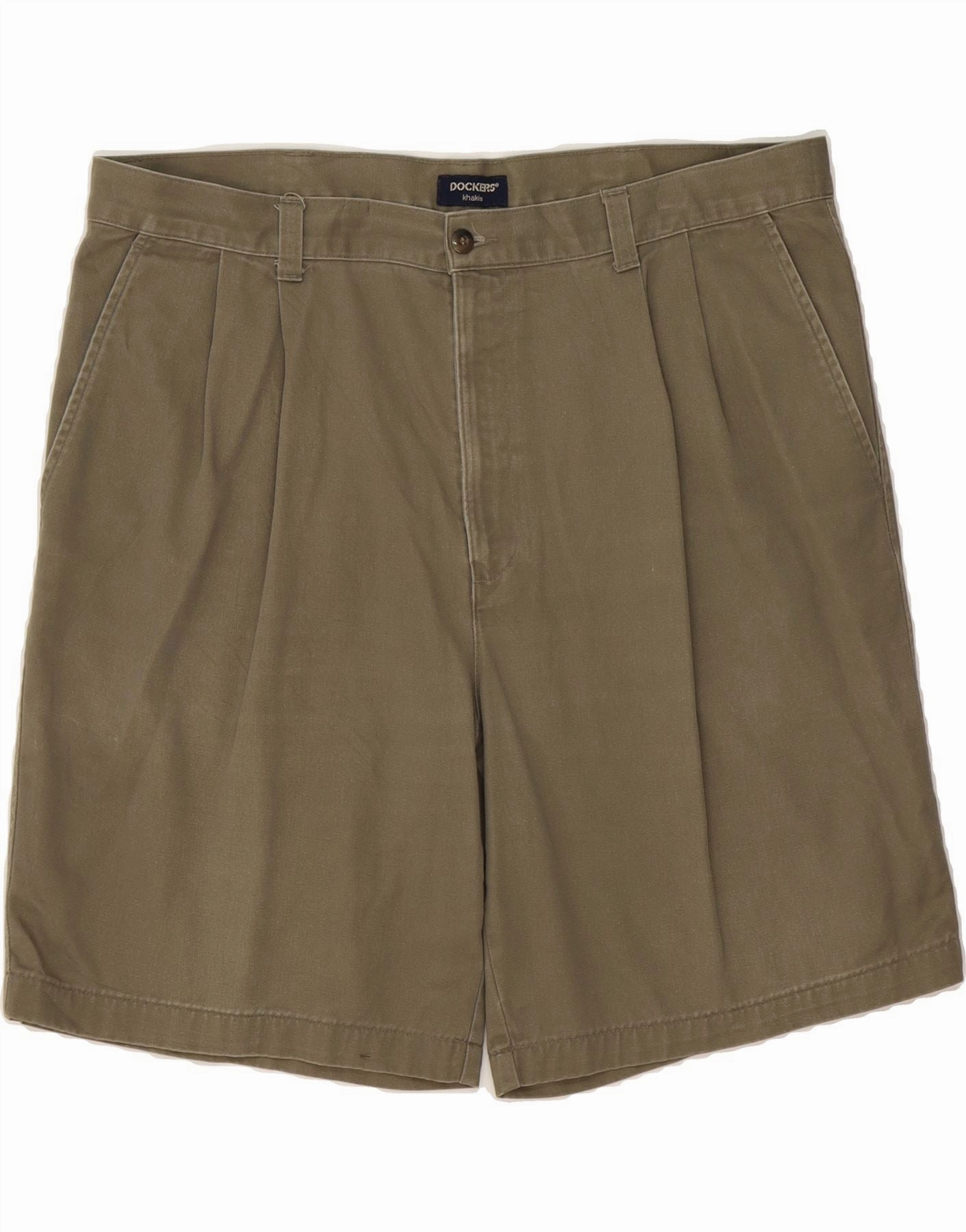 DOCKERS Mens Khakis Pegged Chino Shorts W40 XL Khaki Cotton Athletic Vibe