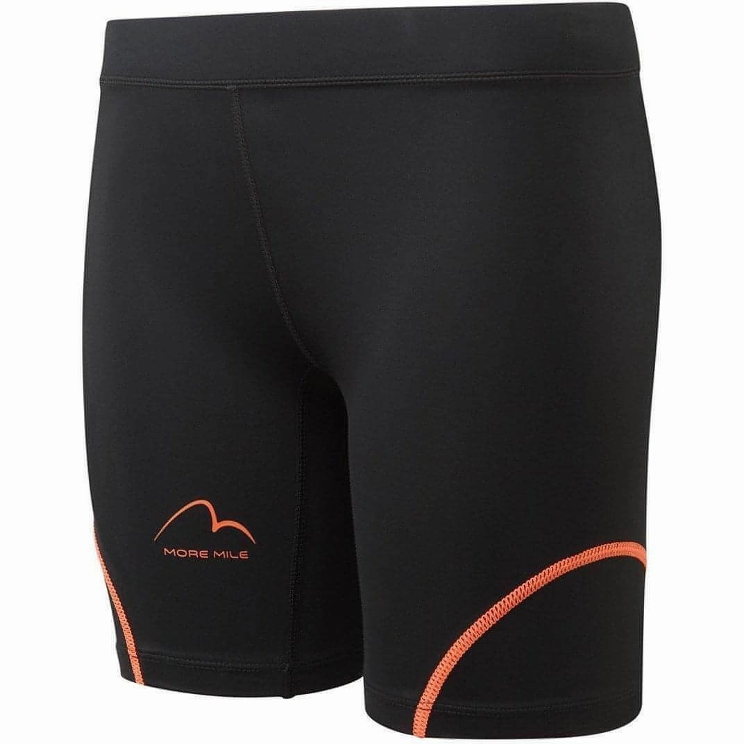 More Mile Compression Womens Short Running Tights - Black Athletic Look