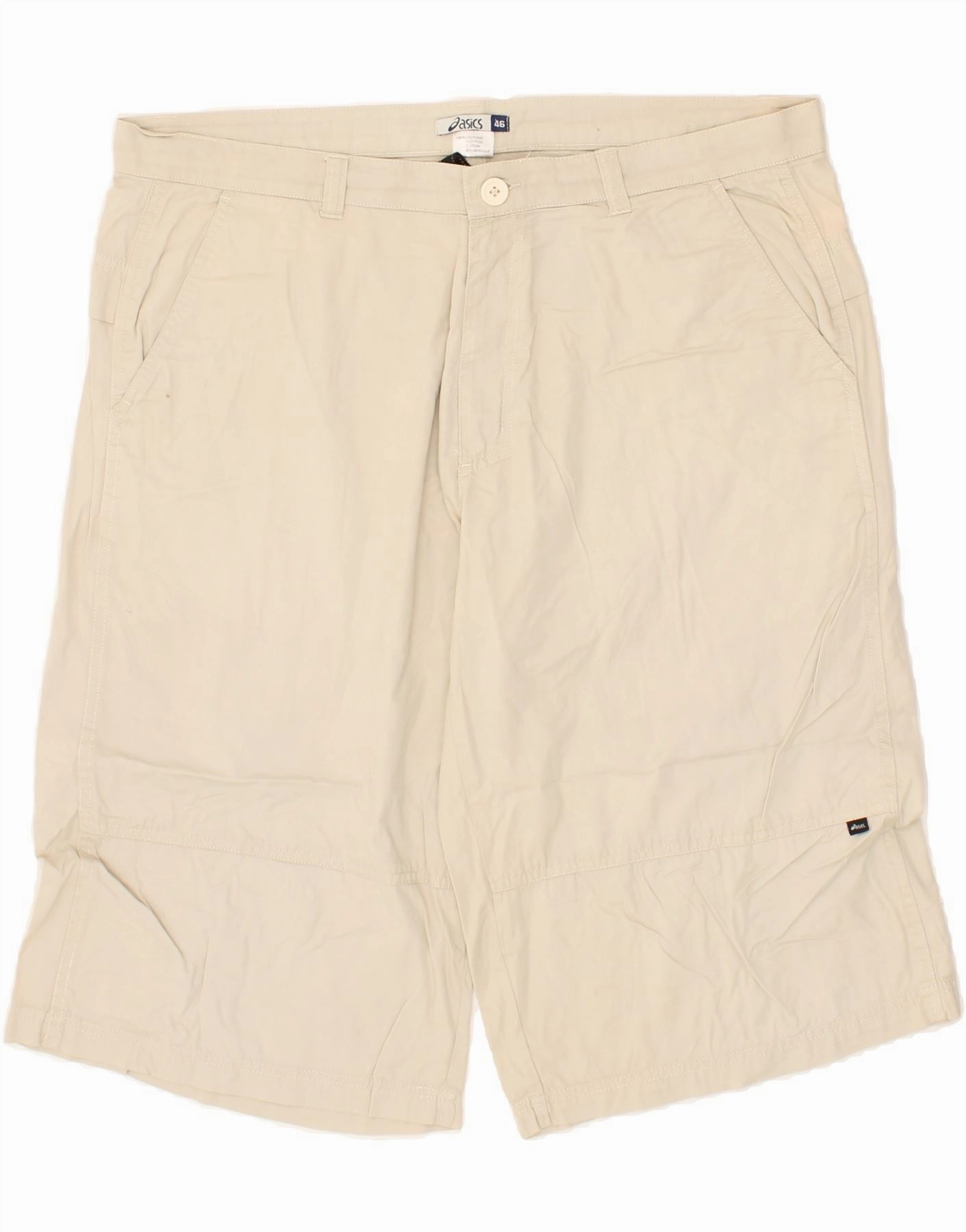 ASICS Mens Graphic Chino Shorts IT 46 Small W42  Beige Cotton surfing gear