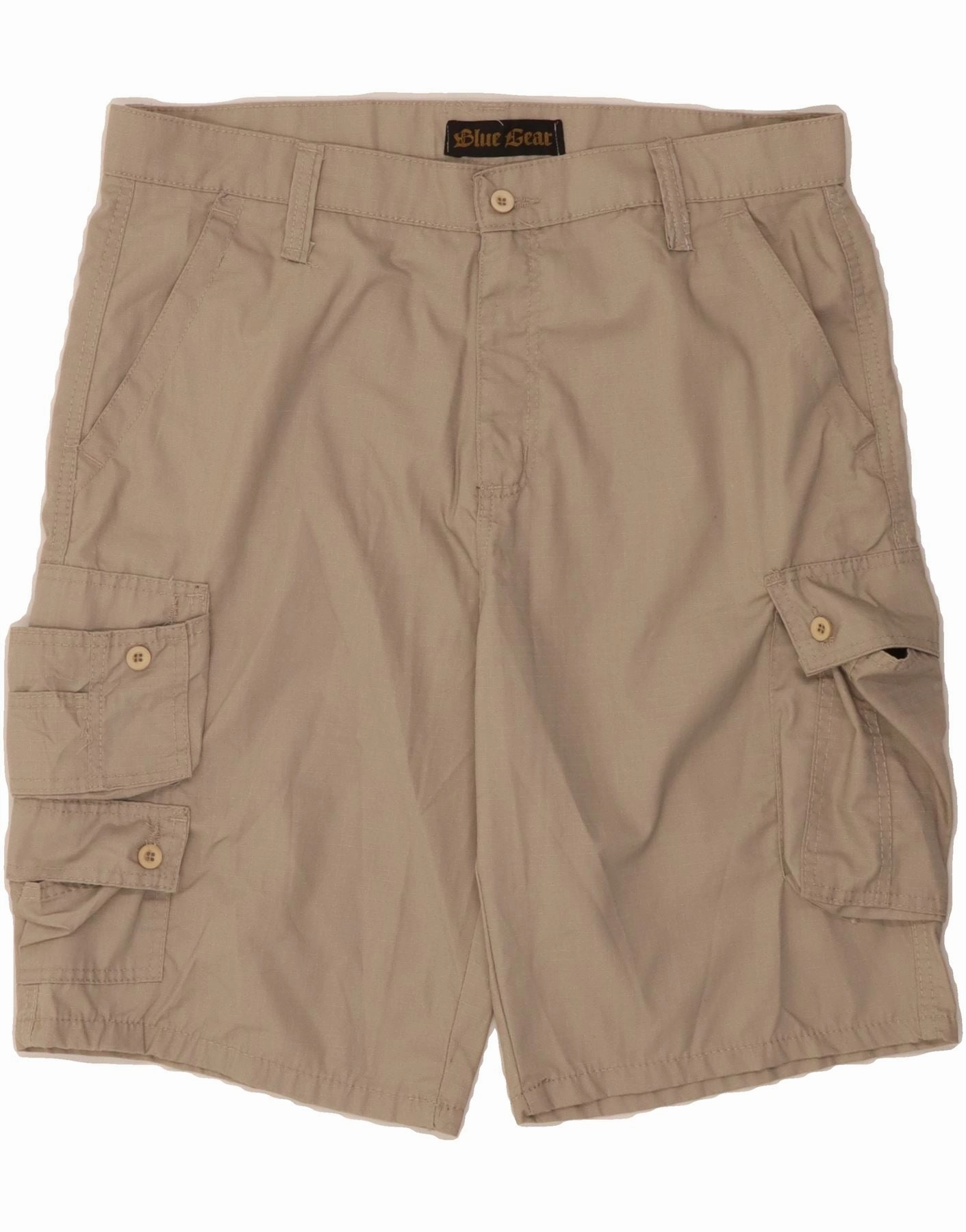 Anti Slip Waistband VINTAGE Mens Cargo Shorts W38 XL Grey Cotton