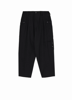 WOOL GABARDINE TUCK TAB PANTS Relaxed Vibe