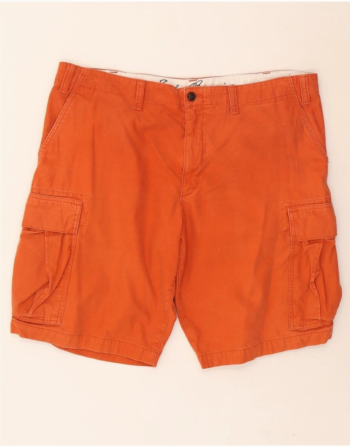 EDDIE BAUER Mens Cargo Shorts W40 XL Orange Cotton Bonded Seam Technology warm weather