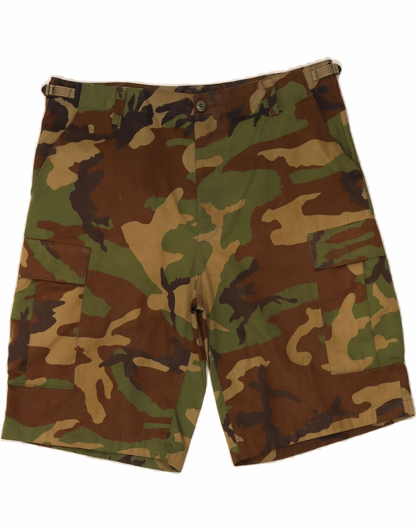 VINTAGE Mens Cargo Shorts W40 XL Green Camouflage Everyday Fit Smart Casual