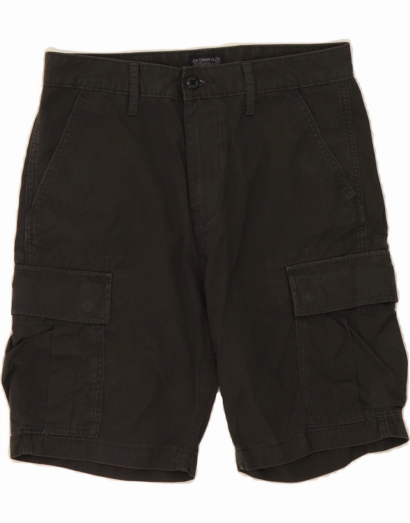 LEVI'S Mens Cargo Shorts W29 Small Black Cotton media industry Sporty Stretch Fit