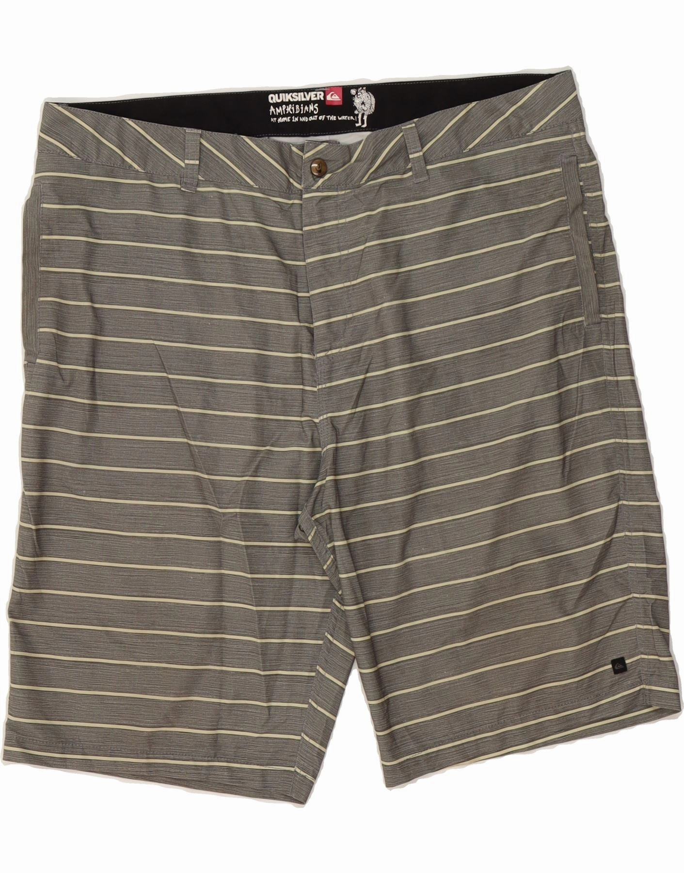 Active Design hiking clothes QUIKSILVER Mens Casual Shorts  W38 XL  Grey Striped