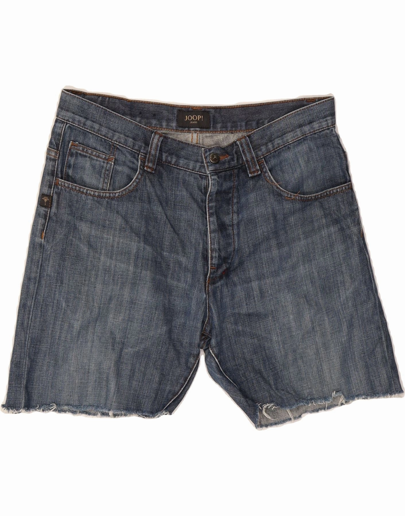 Sleek Waist Anti Cling Technology JOOP Mens Denim Shorts W32 Medium Blue Cotton