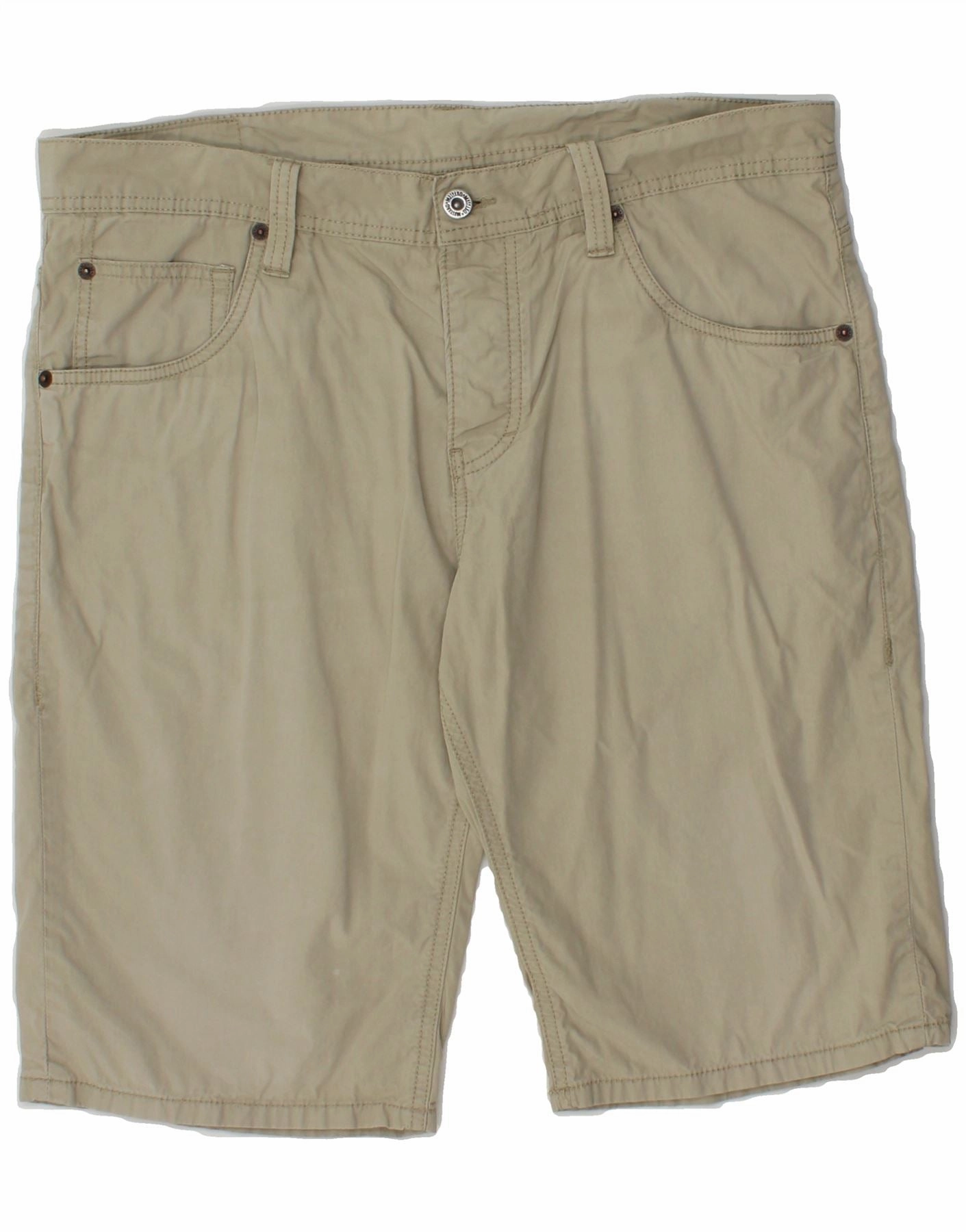 Soft Inner Lining MUSTANG Mens Casual Shorts W32 Medium Beige Cotton