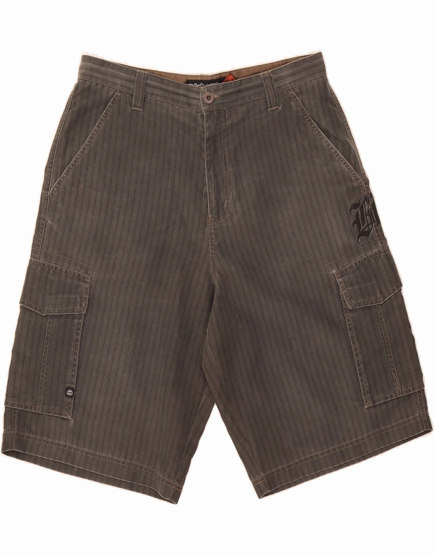 BILLABONG Mens Graphic Cargo Shorts W34 Lareg  Grey Striped Cotton Cozy Style Comfort Flex Wear