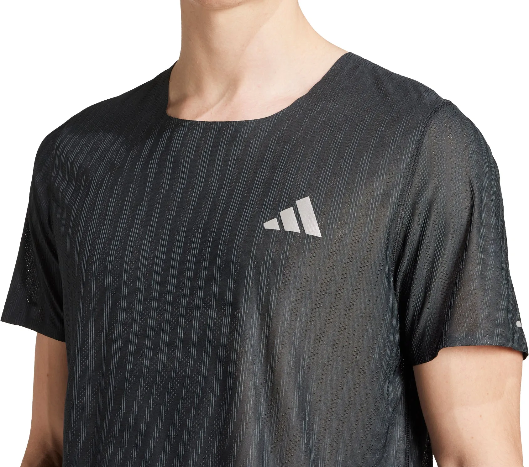 adidas ADI365 ClimaCool  Short Sleeve Mens Running Top - Black Reinforced Shoulders