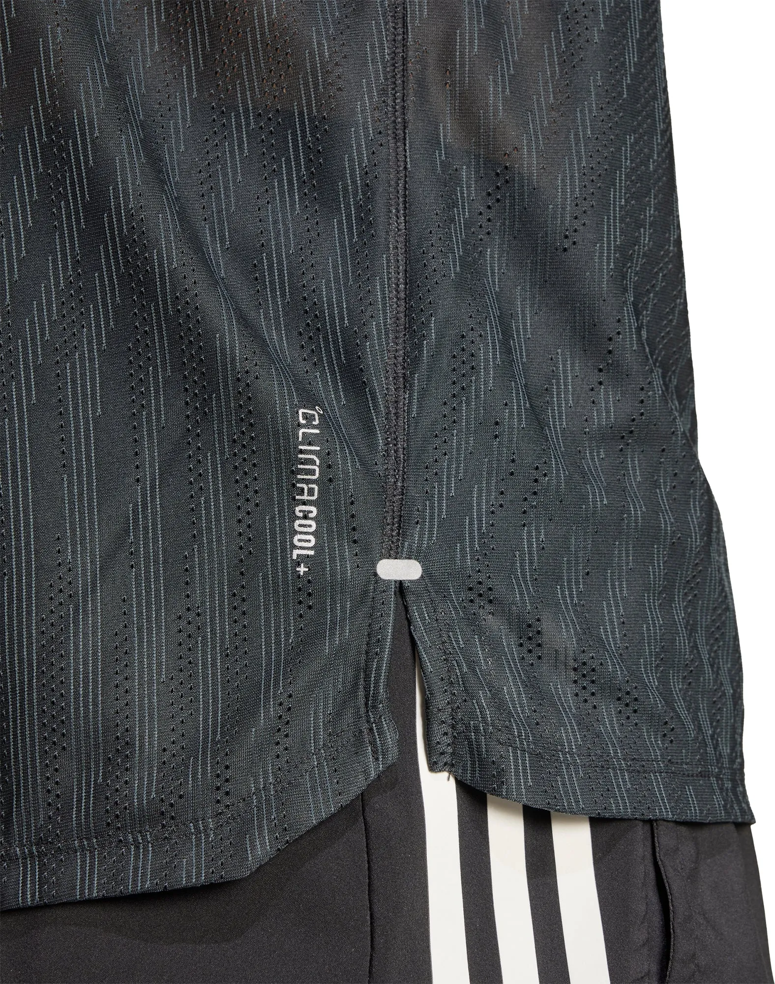 Regular fit normality adidas ADI365 ClimaCool  Short Sleeve Mens Running Top - Black