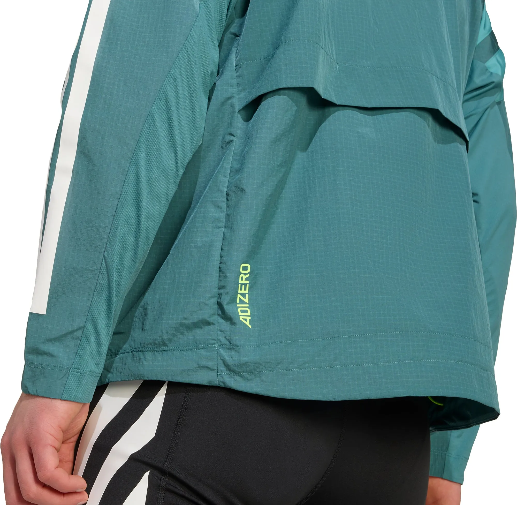 adidas Adizero Archive Mens Running Jacket - Green Rain Adventure