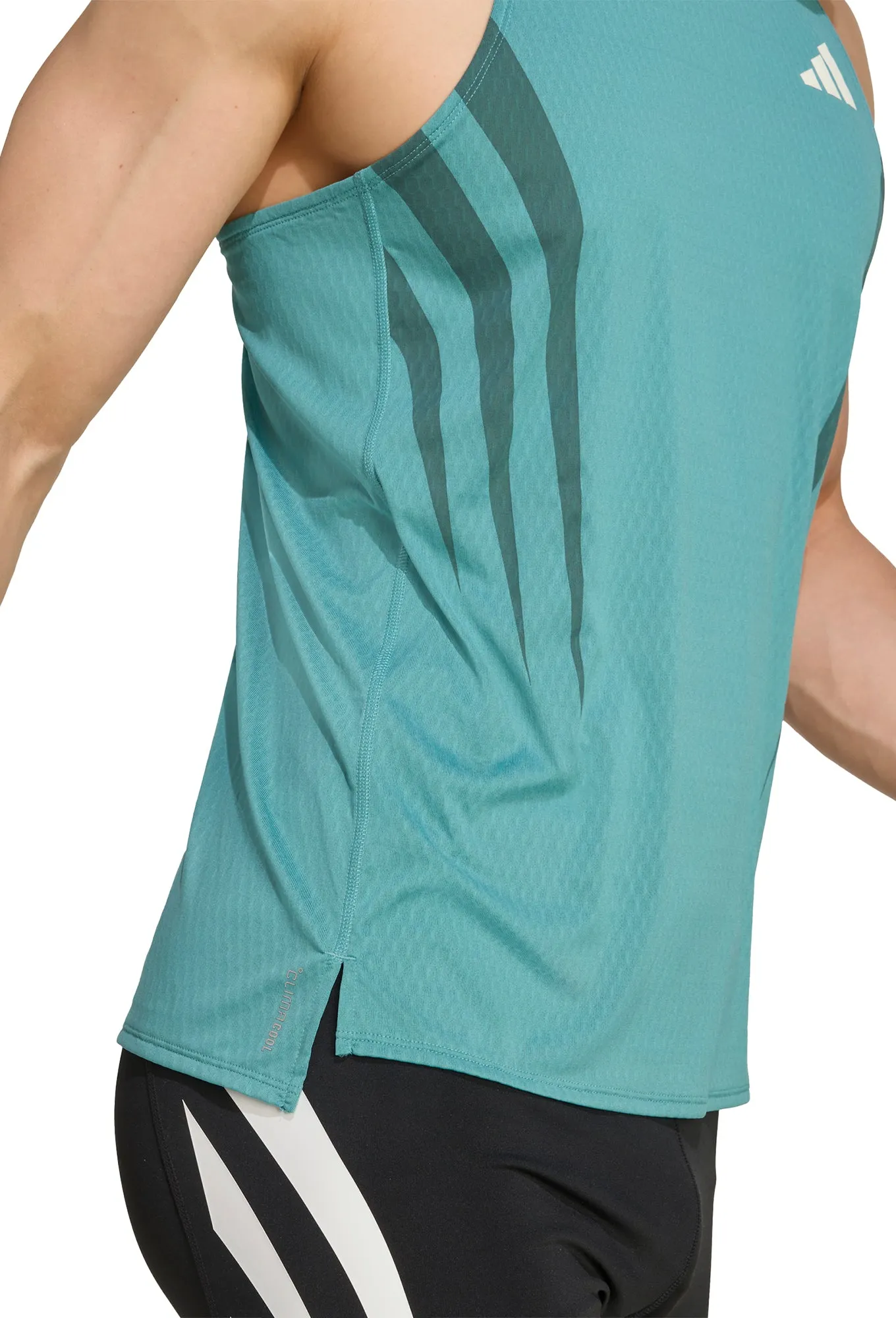 Laser Cut Edge Detailing single - purpose adidas Adizero Archive Mens Running Vest - Green