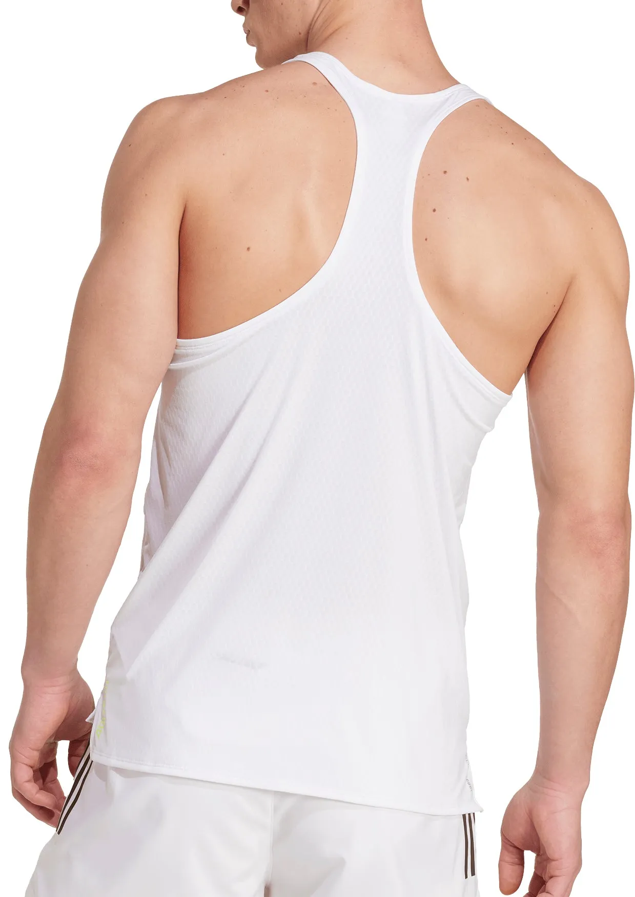 adidas Adizero Archive Mens Running Vest - White Sporty Fashion Fun and Playful