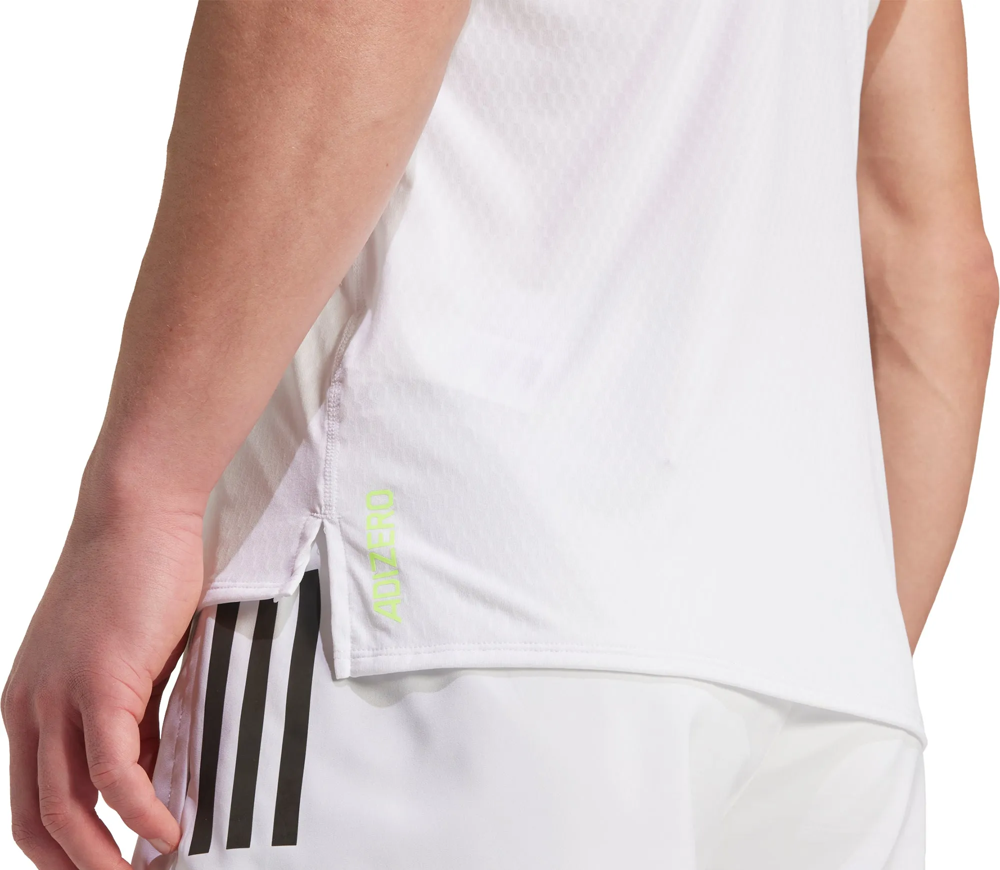 adidas Adizero Archive Mens Running Vest - White SunProtectionFabric