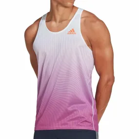 long lasting durability Contoured Hemline adidas Adizero Engineered Mens Running Vest - Purple