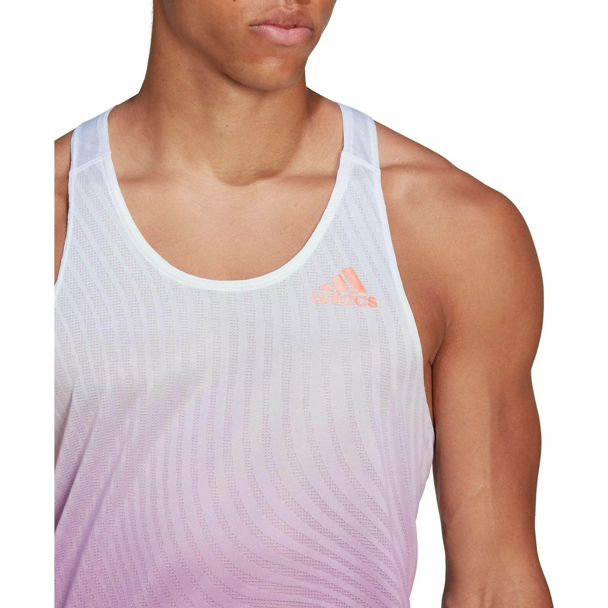 adidas Adizero Engineered Mens Running Vest - Purple Moisture Wicking Technology MultiPocket Design