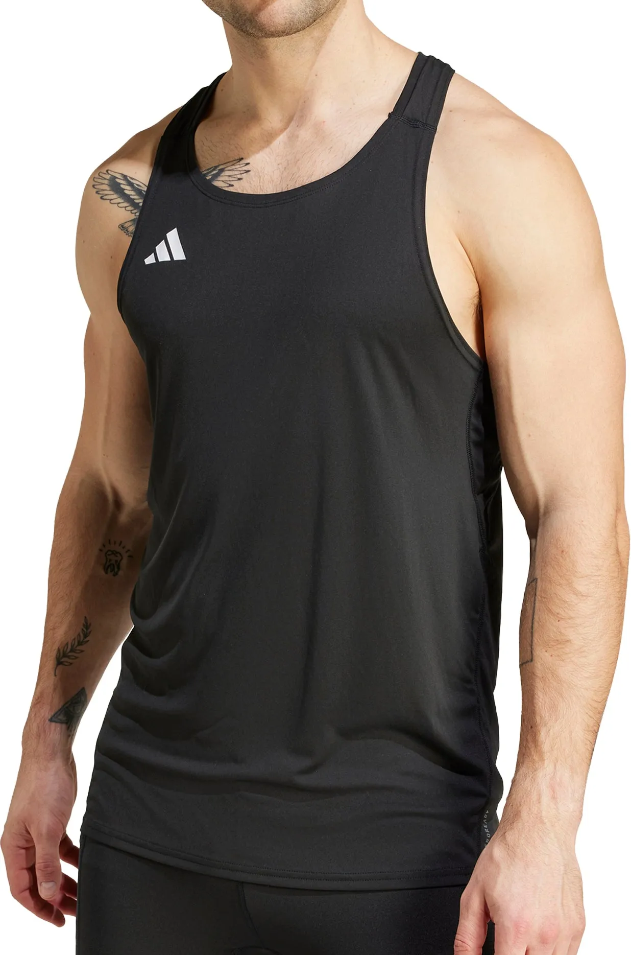 adidas Adizero Essentials Mens Running Vest - Black Chill Comfort Look Everyday Wearable