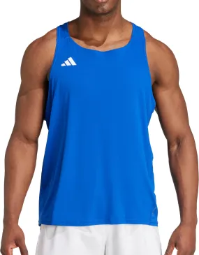 adidas Adizero Essentials Mens Running Vest - Blue Anti Pilling Fabric Functional Style