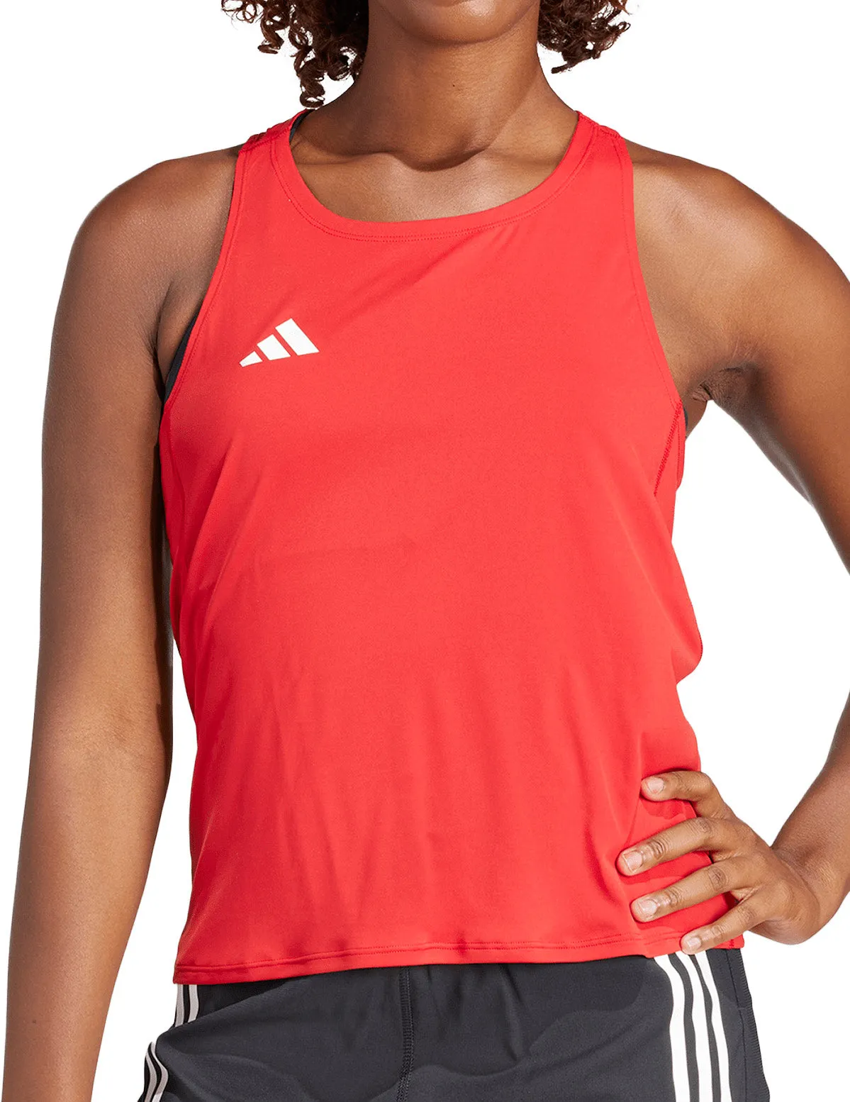 single - purpose adidas Adizero Essentials Womens Running Vest Tank Top - Red
