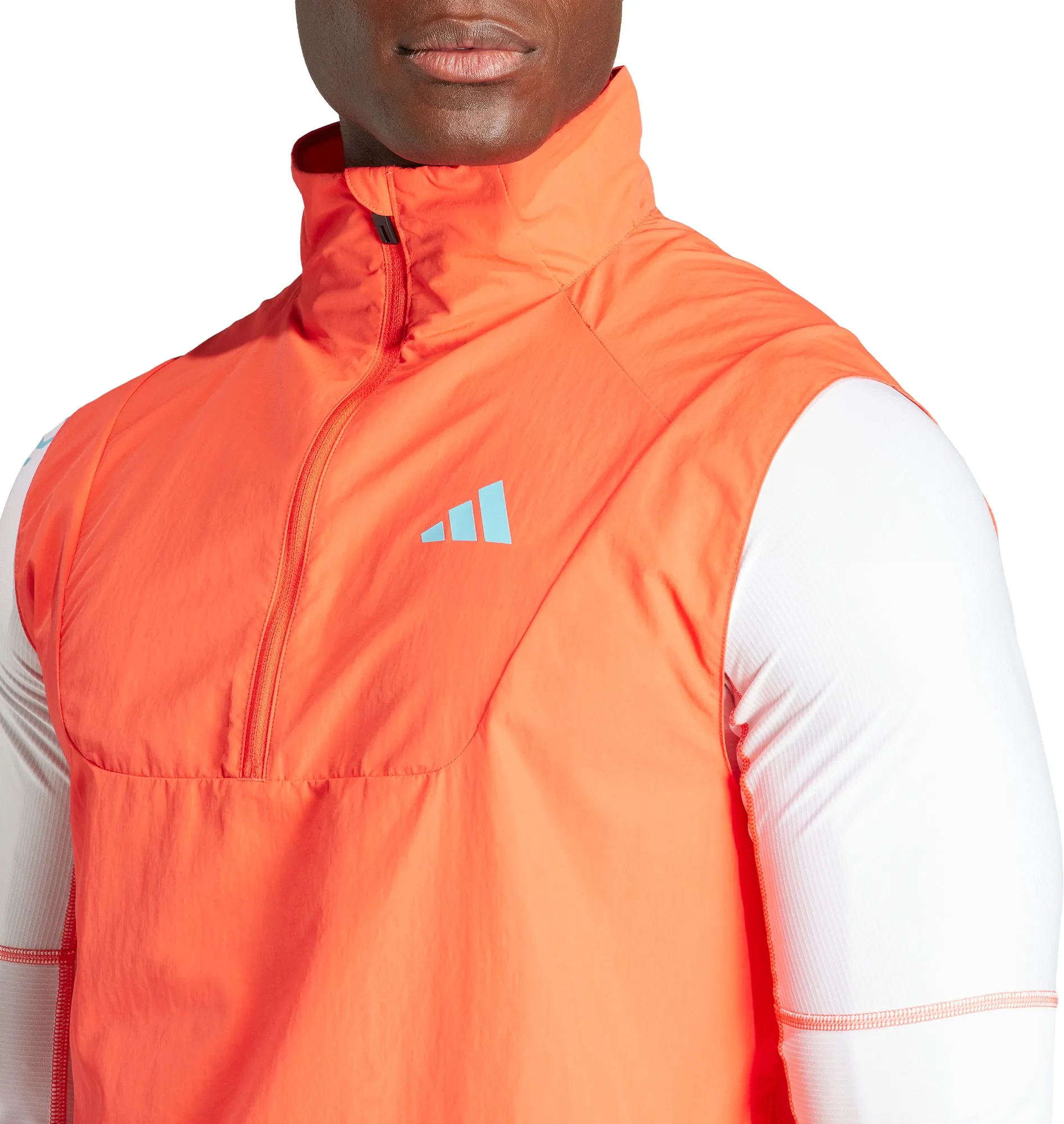WindproofConstruction adidas Adizero Half Zip Mens Running Gilet - Orange