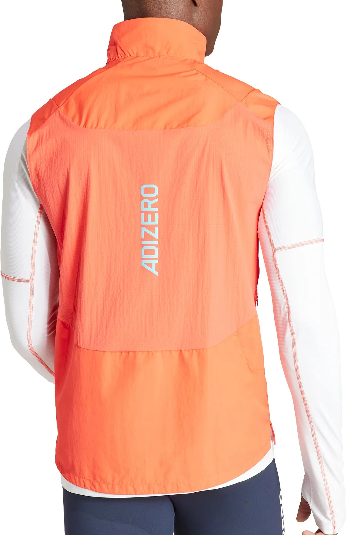 adidas Adizero Half Zip Mens Running Gilet - Orange Puncture Resistant Material Durable Material