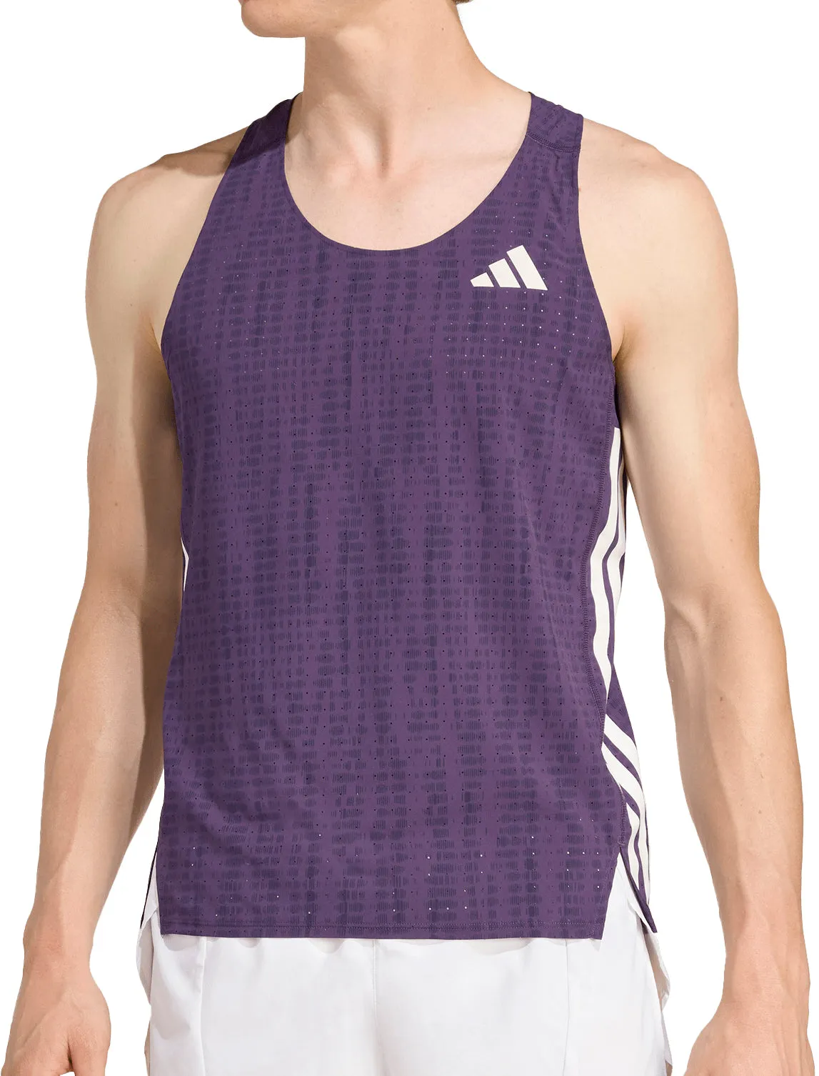 adidas Adizero Mens Running Vest - Purple multi - wheel drive low - maintenance